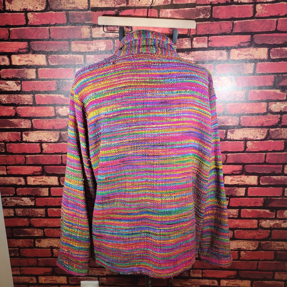 Multicolor Striped Button-Up Jacket - Picture 4 of 6